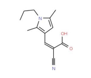 (2E)-2-cyano-3-(2,5-dimethyl-1-propyl-1H-pyrrol-3-yl)acrylic acid - chemical structure image
