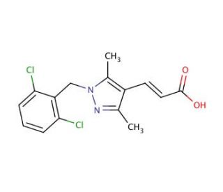 (2E)-3-[1-(2,6-dichlorobenzyl)-3,5-dimethyl-1H-pyrazol-4-yl]acrylic acid - chemical structure image