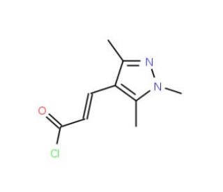(2E)-3-(1,3,5-Trimethyl-1H-pyrazol-4-yl)-acryloyl chloride - chemical structure image