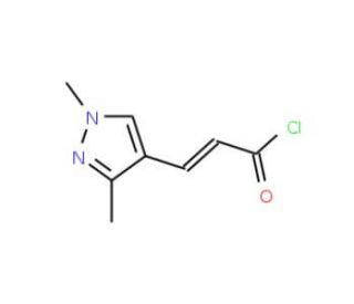 (2E)-3-(1,3-Dimethyl-1H-pyrazol-4-yl)-acryloyl chloride - chemical structure image