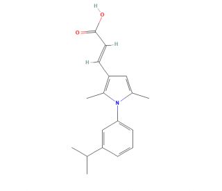 (2E)-3-[1-(3-isopropylphenyl)-2,5-dimethyl-1H-pyrrol-3-yl]acrylic acid - chemical structure image
