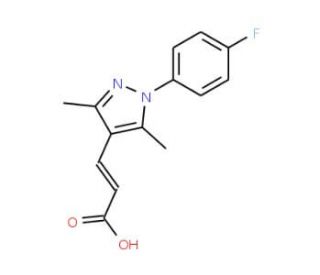 (2E)-3-[1-(4-fluorophenyl)-3,5-dimethyl-1H-pyrazol-4-yl]acrylic acid - chemical structure image