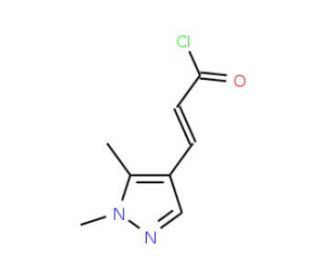 (2E)-3-(1,5-Dimethyl-1H-pyrazol-4-yl)-acryloyl chloride - chemical structure image