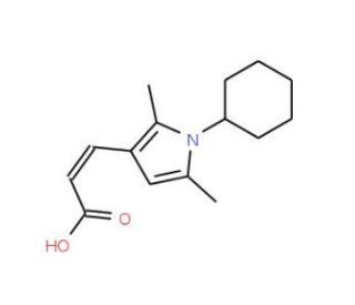 (2E)-3-(1-cyclohexyl-2,5-dimethyl-1H-pyrrol-3-yl)acrylic acid - chemical structure image
