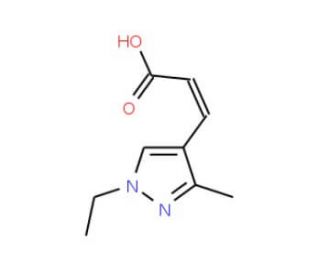 (2E)-3-(1-Ethyl-3-methyl-1H-pyrazol-4-yl)-acrylic acid - chemical structure image