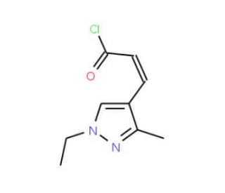 (2E)-3-(1-Ethyl-3-methyl-1H-pyrazol-4-yl)-acryloyl chloride - chemical structure image