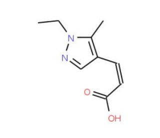 (2E)-3-(1-Ethyl-5-methyl-1H-pyrazol-4-yl)-acrylic acid - chemical structure image