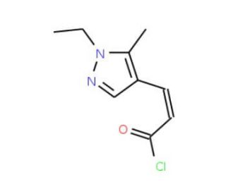 (2E)-3-(1-Ethyl-5-methyl-1H-pyrazol-4-yl)-acryloyl chloride - chemical structure image