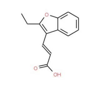 (2E)-3-(2-ethyl-1-benzofuran-3-yl)acrylic acid (CAS 91902-94-2) - chemical structure image