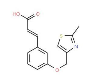 (2E)-3-{3-[(2-methyl-1,3-thiazol-4-yl)methoxy]phenyl}acrylic acid - chemical structure image