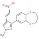 (2E)-3-[3-(3,4-dihydro-2H-1,5-benzodioxepin-7-yl)-1-methyl-1H-pyrazol-4-yl]acrylic acid - chemical structure image