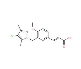 (2E)-3-{3-[(4-Chloro-3,5-dimethyl-1H-pyrazol-1-yl)methyl]-4-methoxyphenyl}acrylic acid - chemical structure image