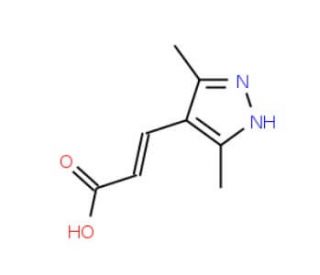 (2E)-3-(3,5-Dimethyl-1H-pyrazol-4-yl)acrylic acid (CAS 884048-51-5) - chemical structure image