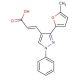 (2E)-3-[3-(5-methyl-2-furyl)-1-phenyl-1H-pyrazol-4-yl]acrylic acid - chemical structure image