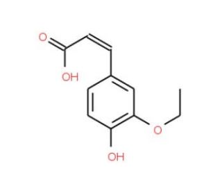 (2E)-3-(3-ethoxy-4-hydroxyphenyl)acrylic acid (CAS 16555-66-1) - chemical structure image