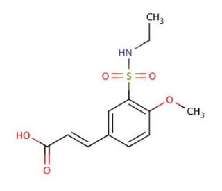 (2E)-3-{3-[(ethylamino)sulfonyl]-4-methoxyphenyl}acrylic acid - chemical structure image
