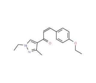 (2E)-3-(4-Ethoxyphenyl)-1-(1-ethyl-3-methyl-1H-pyrazol-4-yl)prop-2-en-1-one - chemical structure image
