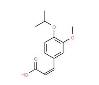 (2E)-3-(4-isopropoxy-3-methoxyphenyl)acrylic acid (CAS 32022-22-3) - chemical structure image