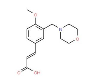 (2E)-3-[4-Methoxy-3-(morpholin-4-ylmethyl)phenyl]-acrylic acid - chemical structure image