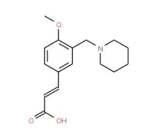 (2E)-3-[4-Methoxy-3-(piperidin-1-ylmethyl)phenyl]-acrylic acid - chemical structure image