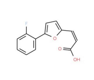 (2E)-3-[5-(2-fluorophenyl)-2-furyl]acrylic acid - chemical structure image