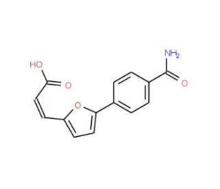 (2E)-3-{5-[4-(aminocarbonyl)phenyl]-2-furyl}acrylic acid - chemical structure image