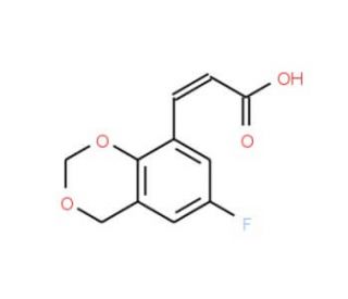 (2E)-3-(6-fluoro-4H-1,3-benzodioxin-8-yl)acrylic acid - chemical structure image