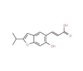 (2E)-3-(6-Hydroxy-2-isopropyl-1-benzofuran-5-yl)prop-2-enoic acid - chemical structure image