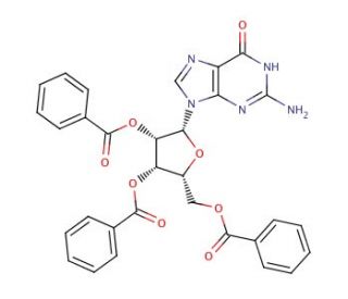 2&prime;,3&prime;,5&prime;-Tri-O-benzoyl Guanosine (CAS 66048-53-1) - chemical structure image