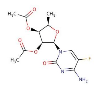 2&prime;,3&prime;-Di-O-acetyl-5&prime;-deoxy-5-fluorocytidine (CAS 161599-46-8) - chemical structure image