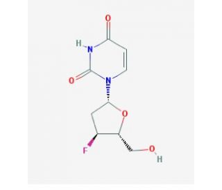 2&prime;,3&prime;-Dideoxy-3&prime;-fluorouridine (CAS 41107-56-6) - chemical structure image