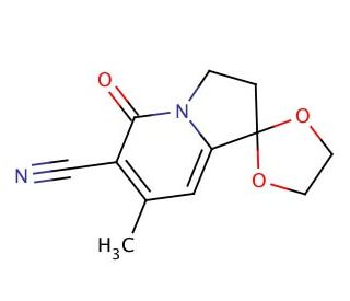 2&prime;,3&prime;-Dihydro-7&prime;-methyl-5&prime;-oxo-spiro[1,3-dioxolane-2,1&prime;(5&prime;H)-indolizine]-6&prime;-carbonitrile - chemical structure image