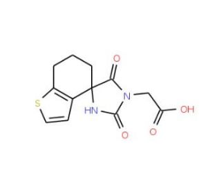 (2&prime;,5&prime;-dioxo-6,7-dihydro-1&prime;H,5H-spiro[1-benzothiophene-4,4&prime;-imidazolidin]-1&prime;-yl)acetic acid - chemical structure image