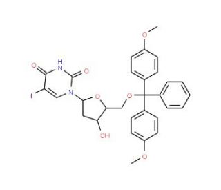 2&prime;-Deoxy-5&prime;-O-DMT-5-iodouridine (CAS 104375-88-4) - chemical structure image