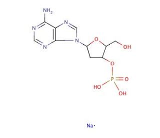 2&prime;-Deoxyadenosine 3&prime;-monophosphate sodium salt (CAS 102832-10-0) - chemical structure image