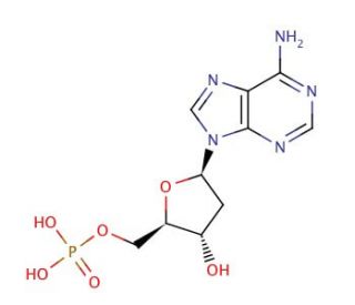 2&prime;-Deoxyadenosine 5&prime;-monophosphate (CAS 653-63-4) - chemical structure image