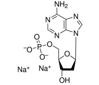 2&prime;-Deoxyadenosine 5&prime;-monophosphate sodium salt (CAS 2922-74-9) - chemical structure image