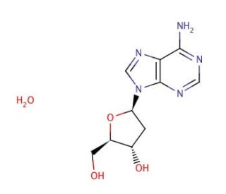 2&prime;-Deoxyadenosine monohydrate (CAS 16373-93-6) - chemical structure image