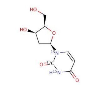 2&prime;-Deoxyuridine-13C,15N2 (CAS 369656-76-8) - chemical structure image