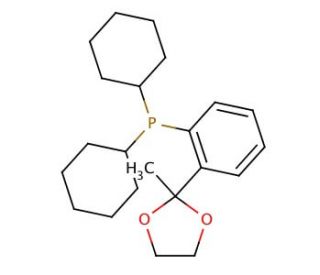 2&prime;-(Dicyclohexylphosphino)acetophenone ethylene ketal (CAS 221187-50-4) - chemical structure image