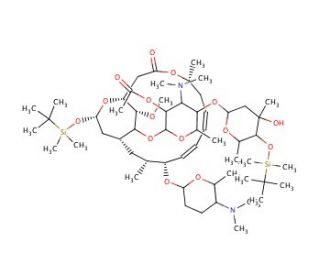 2&prime;-O-Acetyl-4&prime;&prime;-O-tert-butyldimethylsilylspiramycin I 3,18-(O-TBDMS)acetal (CAS 96405-32-2) - chemical structure image