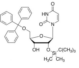 2&prime;-O-(tert-Butyldimethylsilyl)-5&prime;-O-trityluridine (CAS 117136-35-3) - chemical structure image
