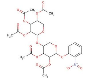 2&prime;&prime;-Nitrophenyl 2,2&prime;,3,3&prime;,4&prime;-penta-O-acetyl-&beta;-D-xylobioside - chemical structure image
