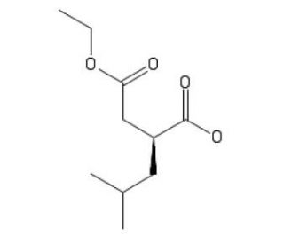 (2R)-2-[(ethoxycarbonyl)methyl]-4-methylpentanoic acid (CAS 181289-10-1) - chemical structure image