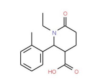 (2R,3R)-1-Ethyl-6-oxo-2-o-tolyl-piperidine-3-carboxylic acid - chemical structure image