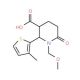 (2R,3R)-1-Methoxymethyl-2-(3-methyl-thiophen-2-yl)-6-oxo-piperidine-3-carboxylic acid - chemical structure image