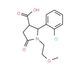(2R,3R)-2-(2-Chloro-phenyl)-1-(2-methoxy-ethyl)-5-oxo-pyrrolidine-3-carboxylic acid - chemical structure image