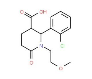(2R,3R)-2-(2-Chloro-phenyl)-1-(2-methoxy-ethyl)-6-oxo-piperidine-3-carboxylic acid - chemical structure image