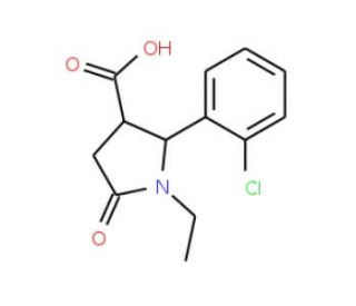(2R,3R)-2-(2-Chloro-phenyl)-1-ethyl-5-oxo-pyrrolidine-3-carboxylic acid - chemical structure image