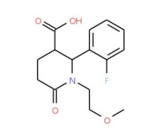 (2R,3R)-2-(2-Fluoro-phenyl)-1-(2-methoxy-ethyl)-6-oxo-piperidine-3-carboxylic acid - chemical structure image